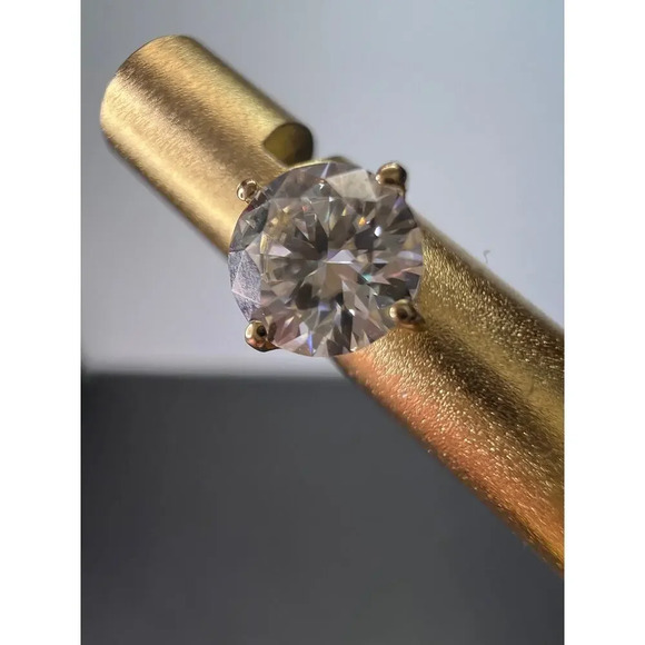 10k yellow gold .40 ctw moissanite stud earrings - Picture 10 of 12